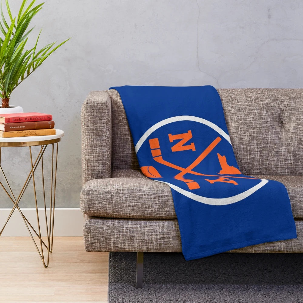 Vintage Retro New York Hockey Plush Blanket
