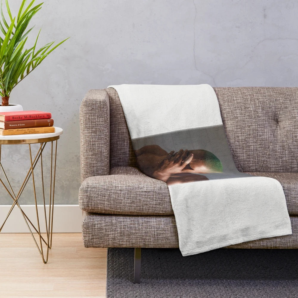 Vintage retro plush blanket featuring graphic design inspired by Frank Ocean album art