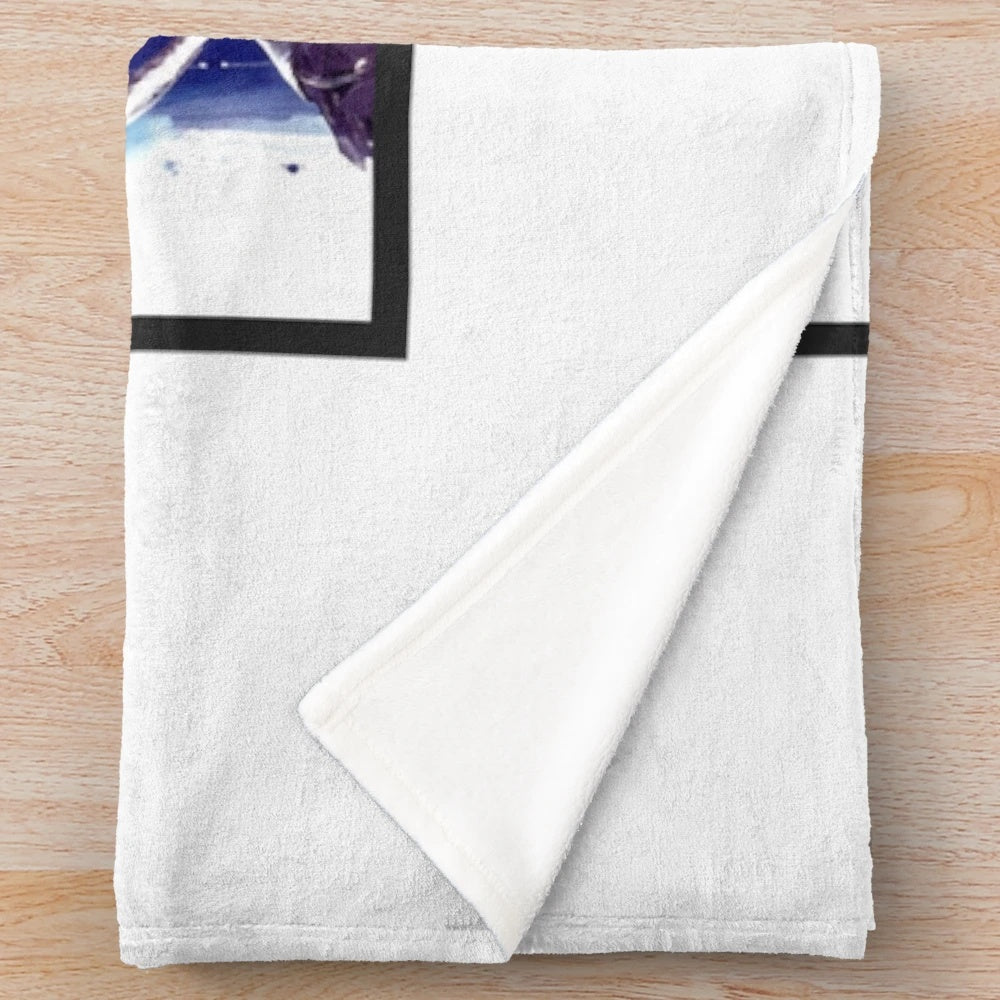 Vintage-style plush blanket featuring the Malice Mizer band's gothic and visual kei aesthetic