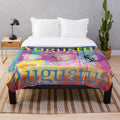 Vintage retro portrait of Roman Emperor Augustus on plush blanket