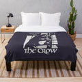 Vintage Retro The Crow Movie Plush Blanket featuring a raven and gothic horror elements