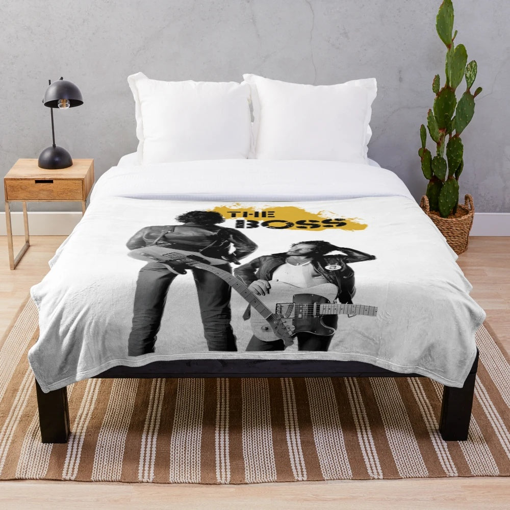 Vintage Rock Music Plush Blanket featuring Bruce Springsteen and the E Street Band