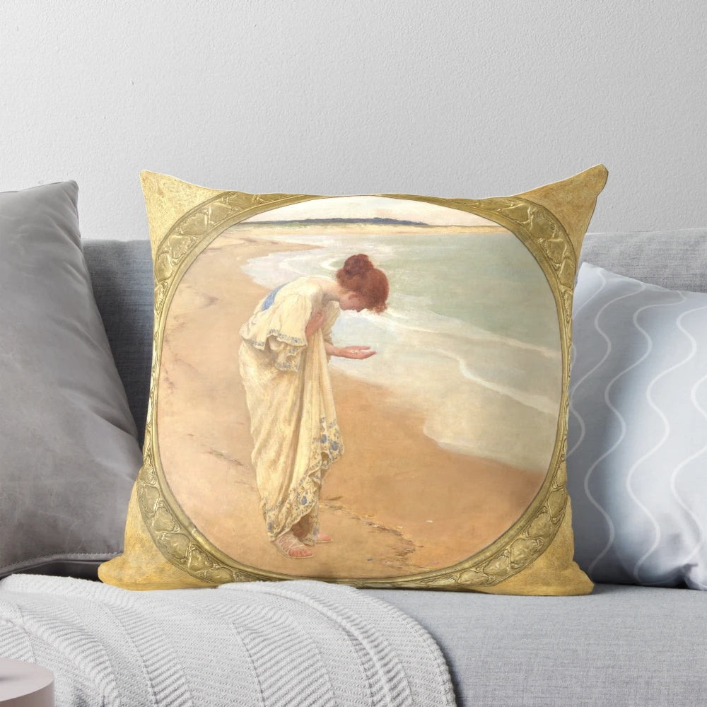 Vintage romantic painting "The Sea Hath Its Pearls" by famous European artist William Margetson