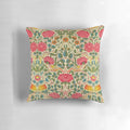 Vintage pink rose chintz pillow with classic William Morris floral pattern