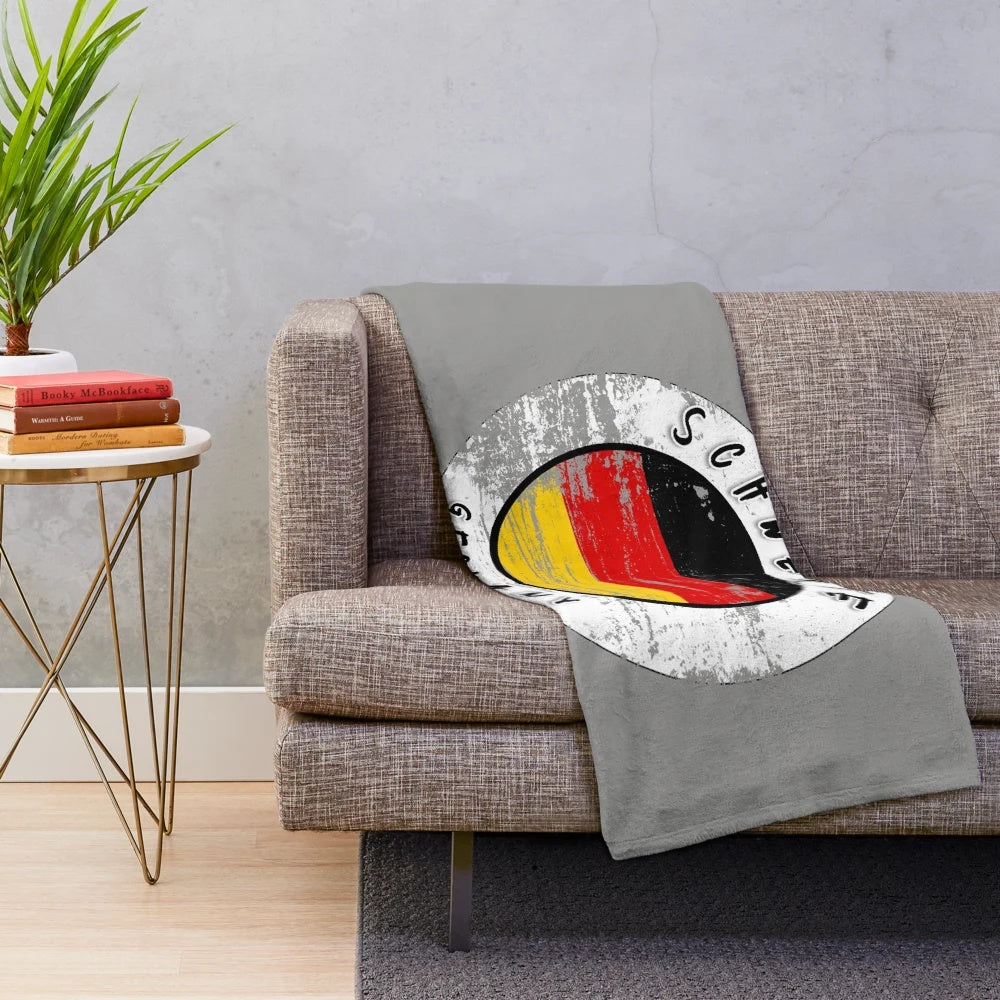 Vintage Schwerte Germany Flag Plush Blanket