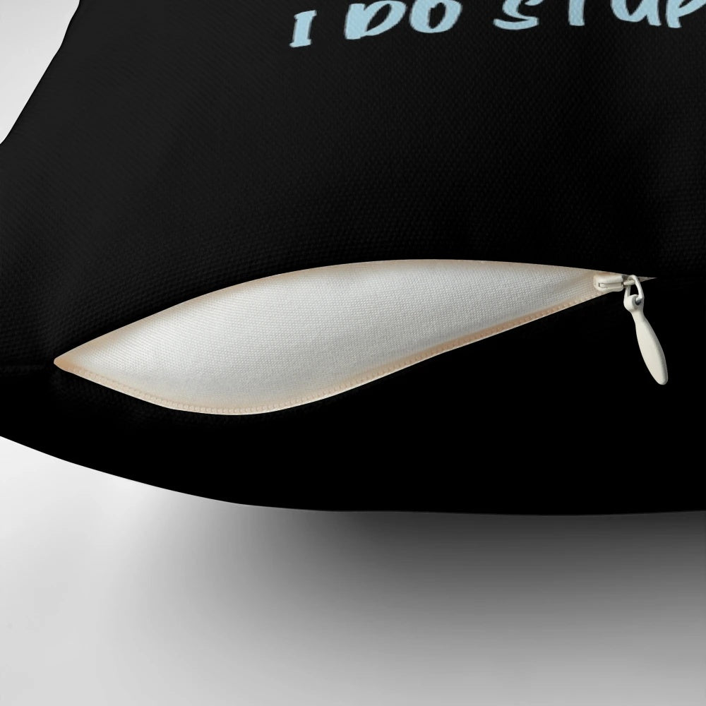 Vintage scuba diving themed pillow with the quote "Don't Follow Me I Do Stupid Things