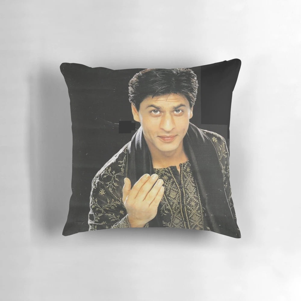 Vintage pillow featuring a young Shahrukh Khan, the legendary Bollywood actor