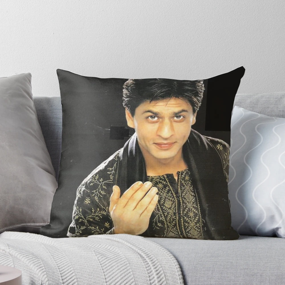 Vintage pillow featuring a young Shahrukh Khan, the legendary Bollywood actor