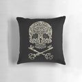 Vintage skull secrets pillow with unique alanmaia skull design