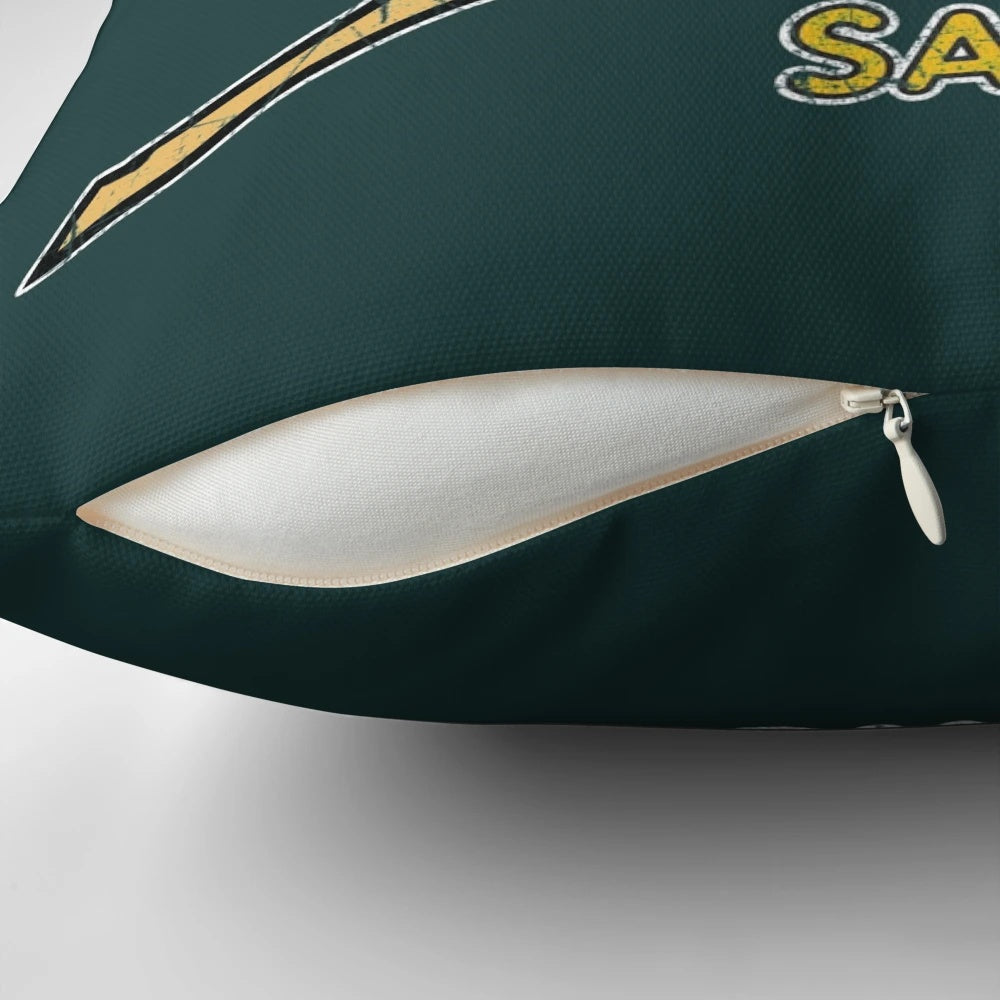 Vintage Springbok logo printed on a soft, high-quality pillow for rugby and South African decor enthusiasts.