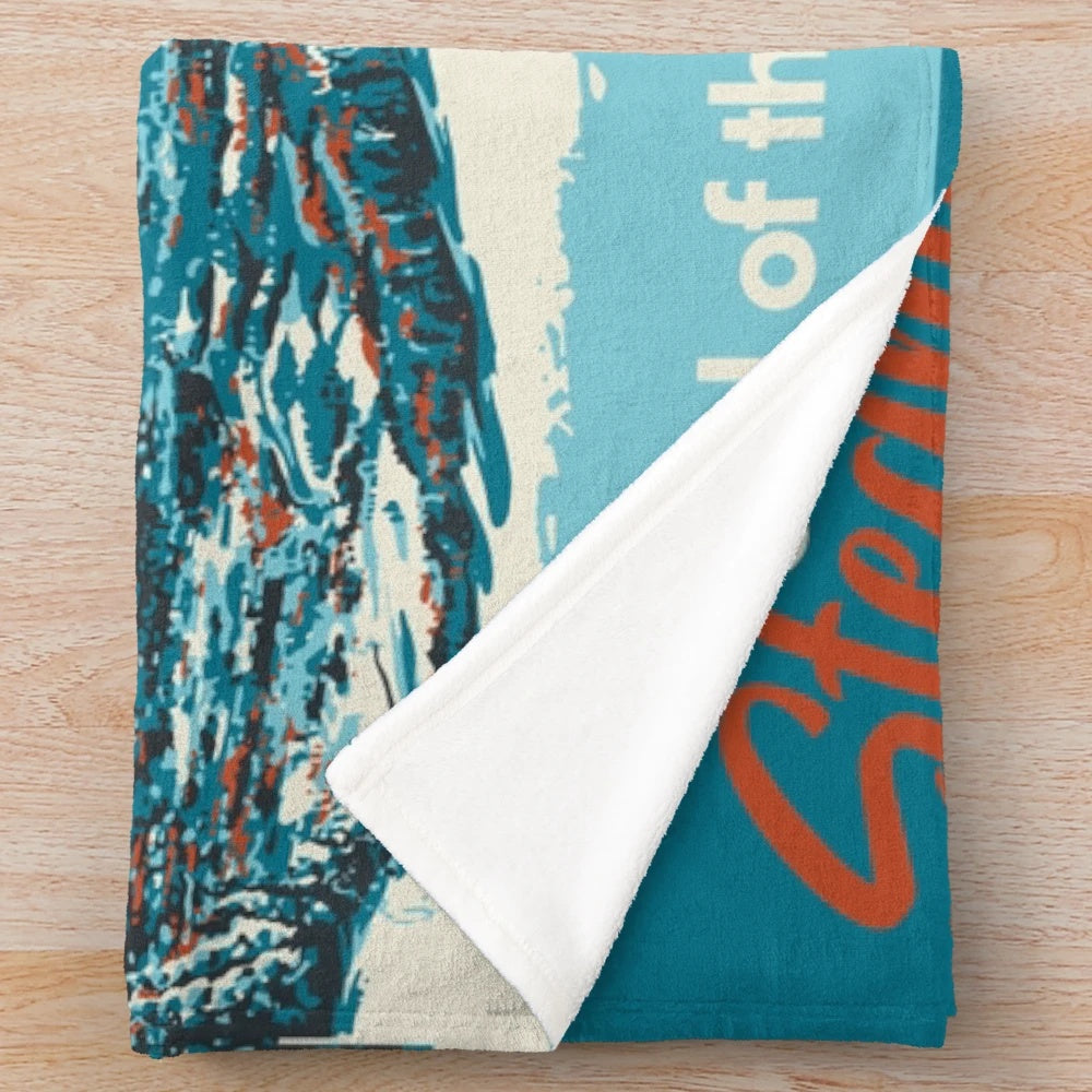 Vintage Steamboat Springs ski poster inspired plush blanket