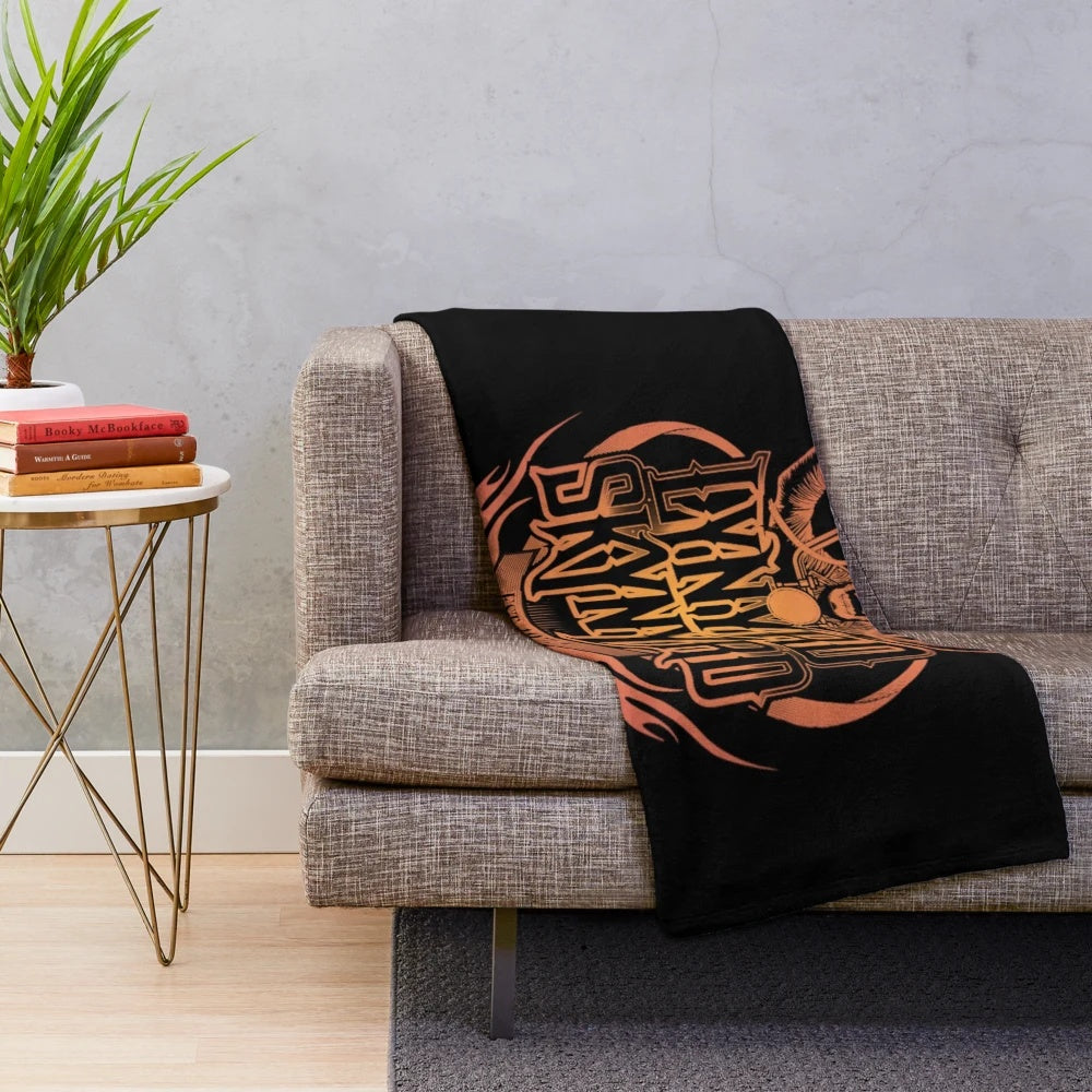Plush blanket featuring vintage American rock band design