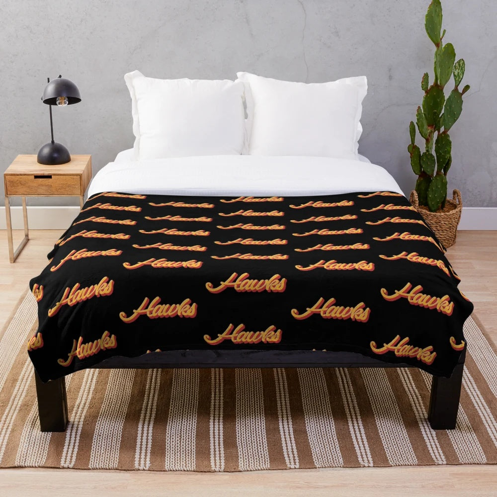 Retro Atlanta Hawks Vintage-Style Plush Blanket
