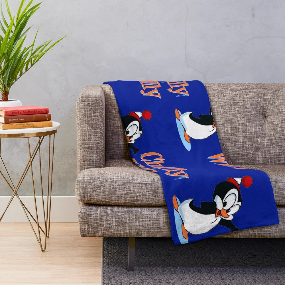 Vintage-style Chilly Willy plush blanket in a cozy, soft design