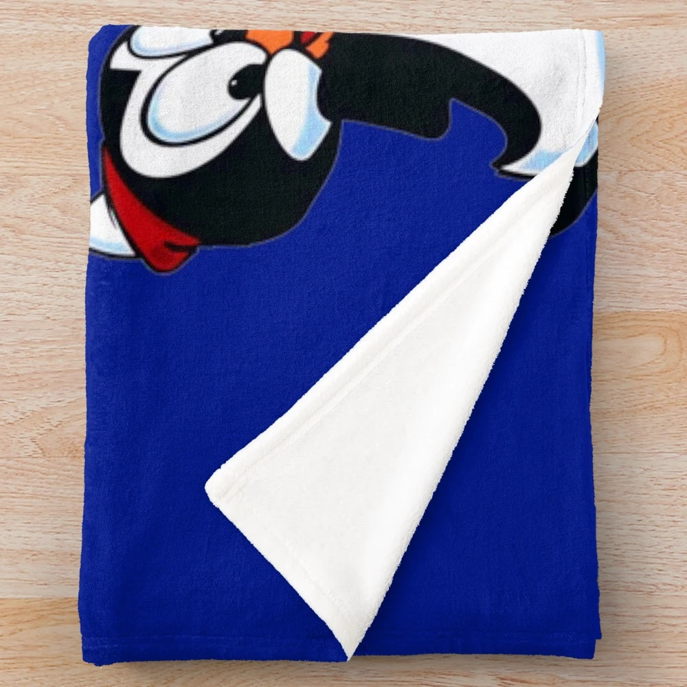 Vintage-style Chilly Willy plush blanket in a cozy, soft design