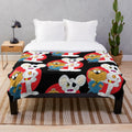 Danger Mouse plush blanket with retro 1980s cartoon design