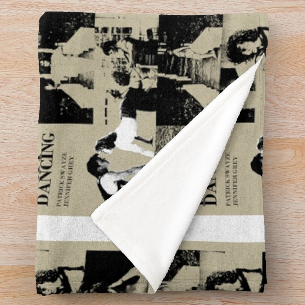 Vintage-style plush blanket featuring the iconic Dirty Dancing movie poster