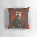 Vintage-style illustration of a proud, dapper red fox wearing an Edwardian-era suit