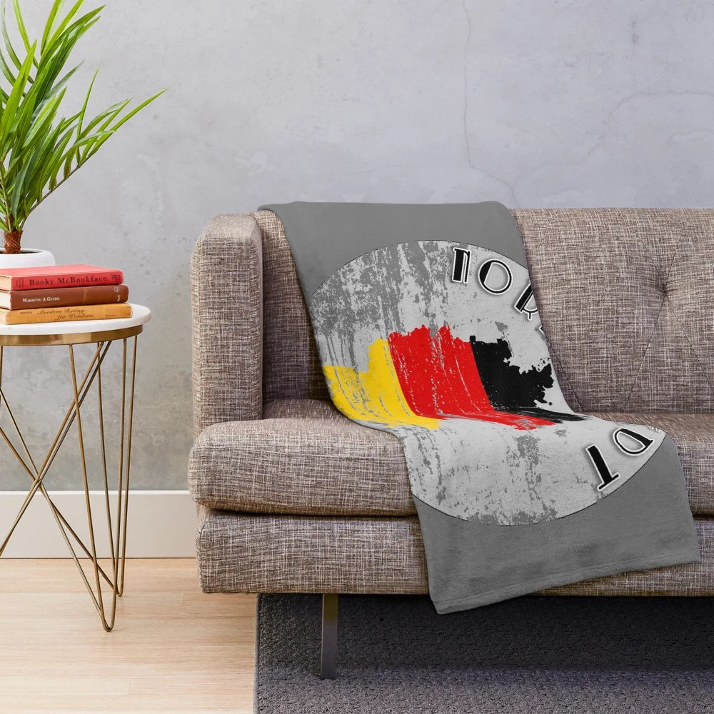 Vintage-style plush blanket featuring the flag of Norderstedt, Germany