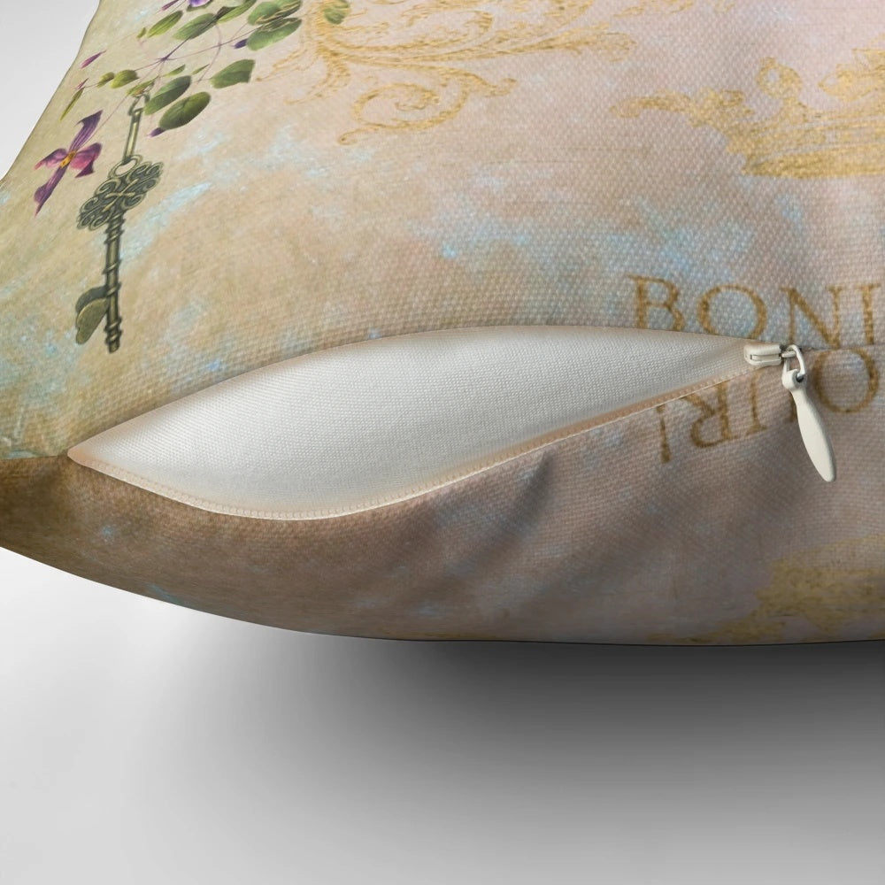 Vintage-style honey bee portrait design decorative throw pillow