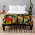 Vintage style horror movie poster inspired plush blanket