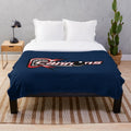 Vintage-style lacrosse plush blanket with cartoon logo