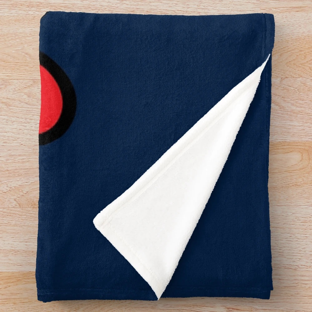 Vintage-style lacrosse plush blanket with cartoon logo