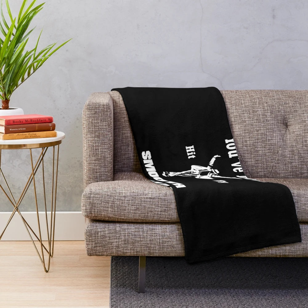 Vintage-style Michael Jackson plush blanket featuring the iconic Smooth Criminal silhouette