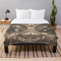Vintage style plush blanket featuring portraits of US Presidents George Washington and Abraham Lincoln