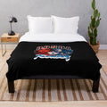 Vintage style plush blanket with Ronda "Rowdy Rousey" wrestling-inspired graphic design
