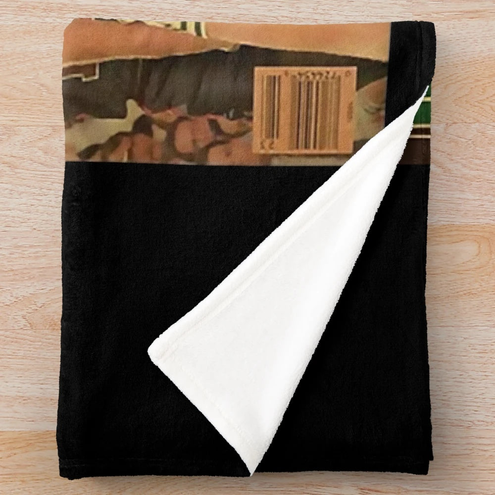 Vintage style plush blanket with a retro basketball player design