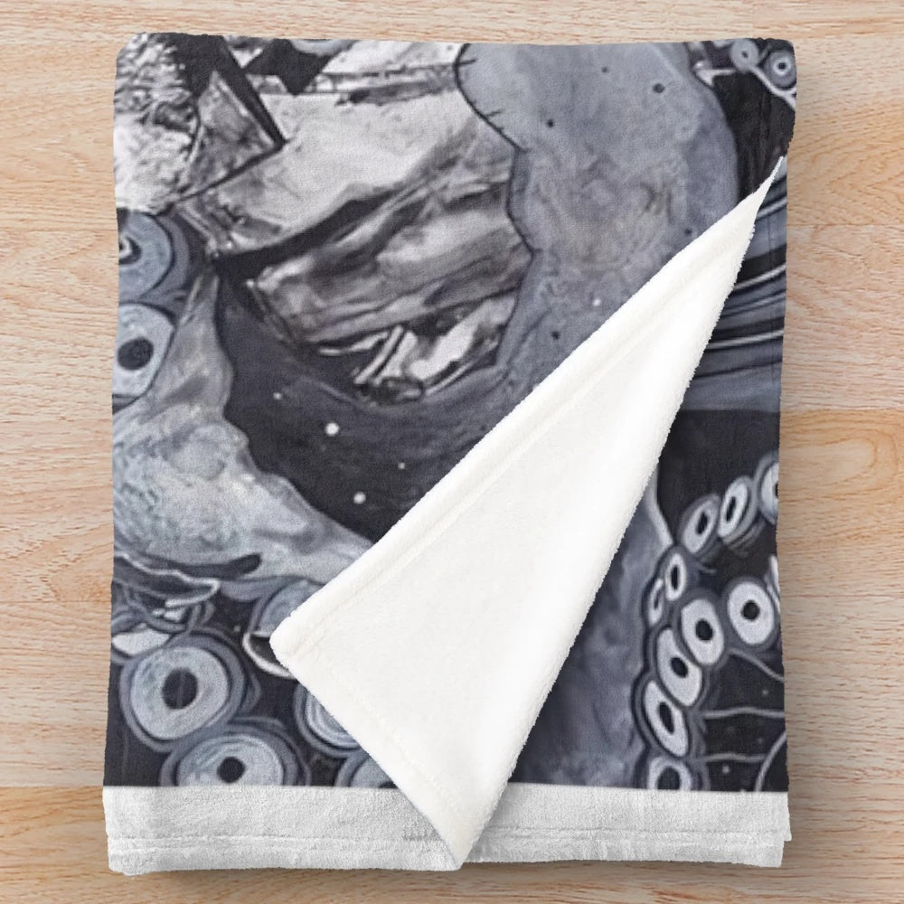 Vintage-style plush blanket with a minimalist design inspired by the film "The Lighthouse