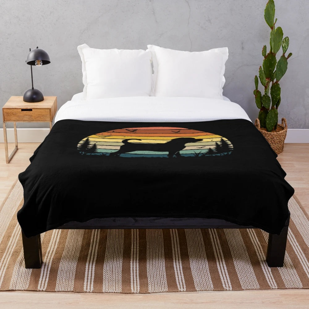 Vintage style puggle dog plush blanket