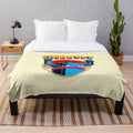 Retro-style plush blanket featuring the classic Japanese anime robot Tetsujin 28