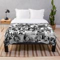 Shirley Temple Collage Plush Blanket featuring vintage black and white photographs of the classic Hollywood actress