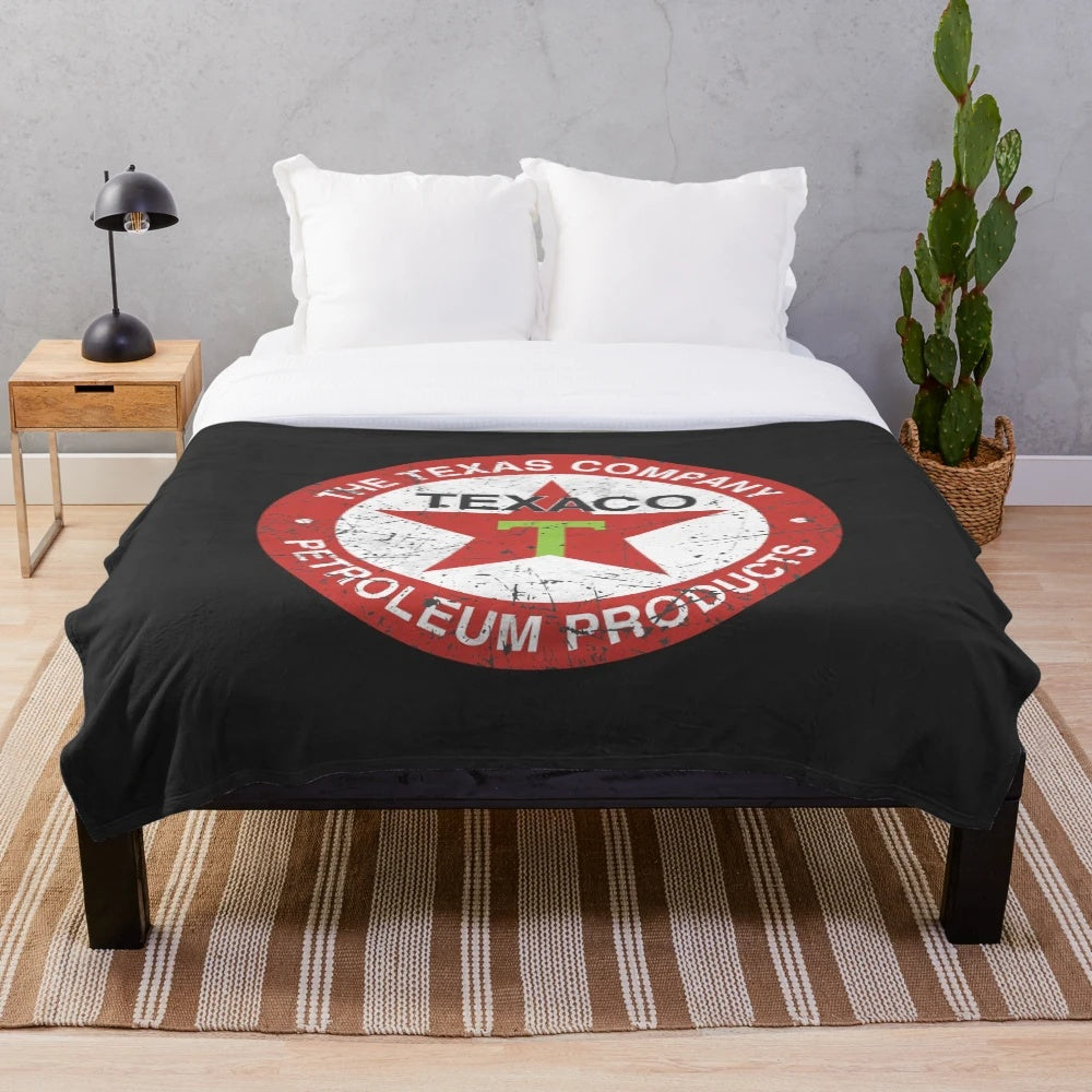 Vintage Texaco Oil Company Classic Plush Blanket