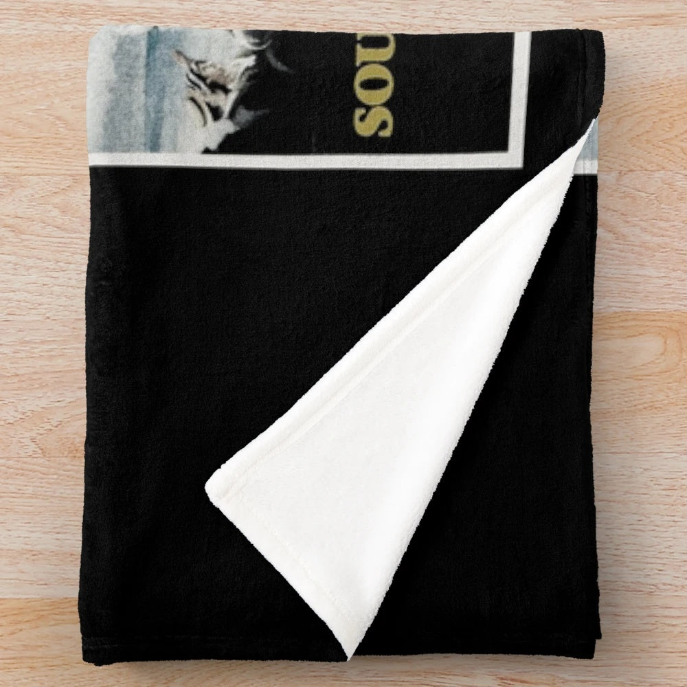 Plush blanket featuring a vintage-style Titanic poster design