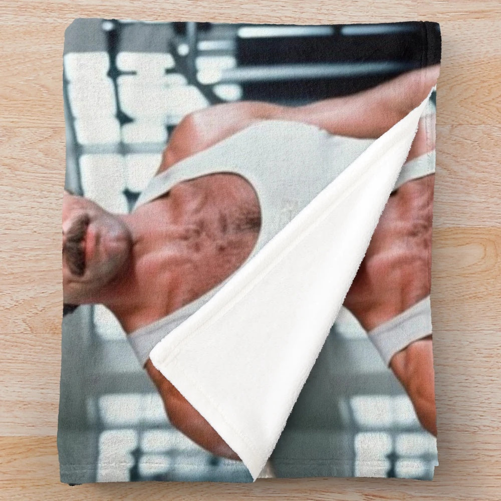 Vintage-inspired plush blanket featuring the iconic Tom Selleck
