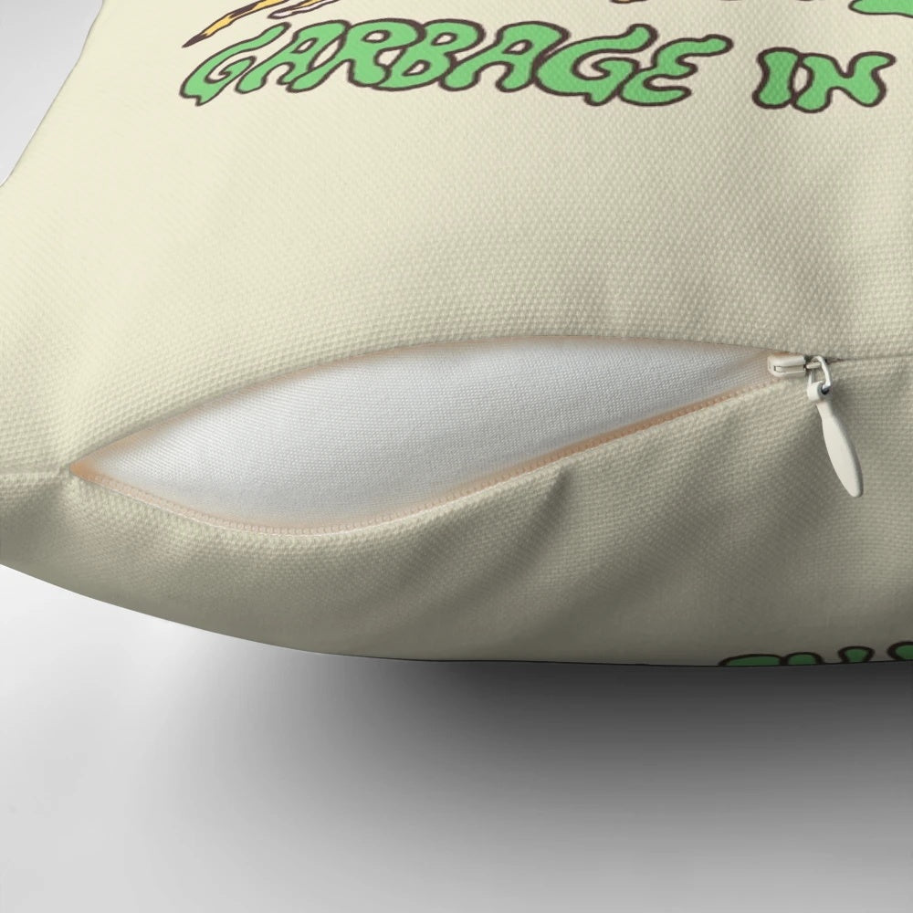 Vintage Trash Panda Pillow with Retro Garbage Decor