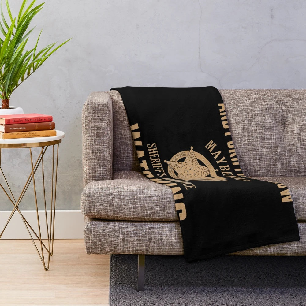 Vintage TV inspired plush throw blanket with Andy Griffith Show theme