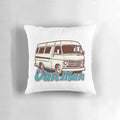 Vintage Chevy van man classic art print on a pillow