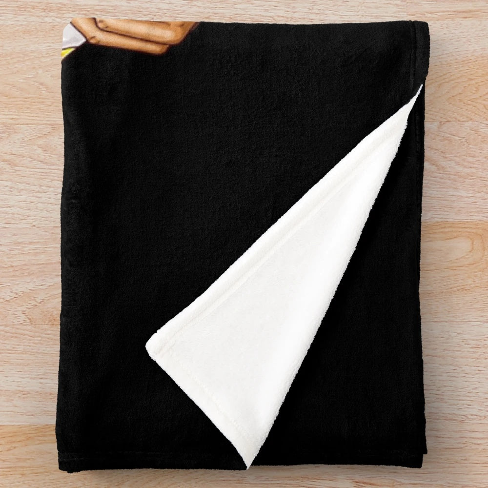 Vintage vinyl record album design plush blanket with colorful, artistic motifs