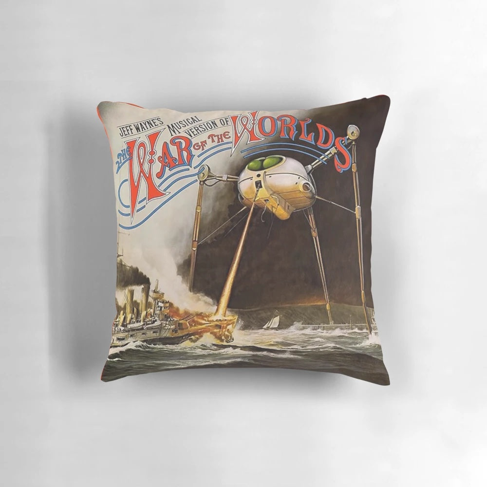 Vintage-style "War of the Worlds" Thunderchild sci-fi themed pillow