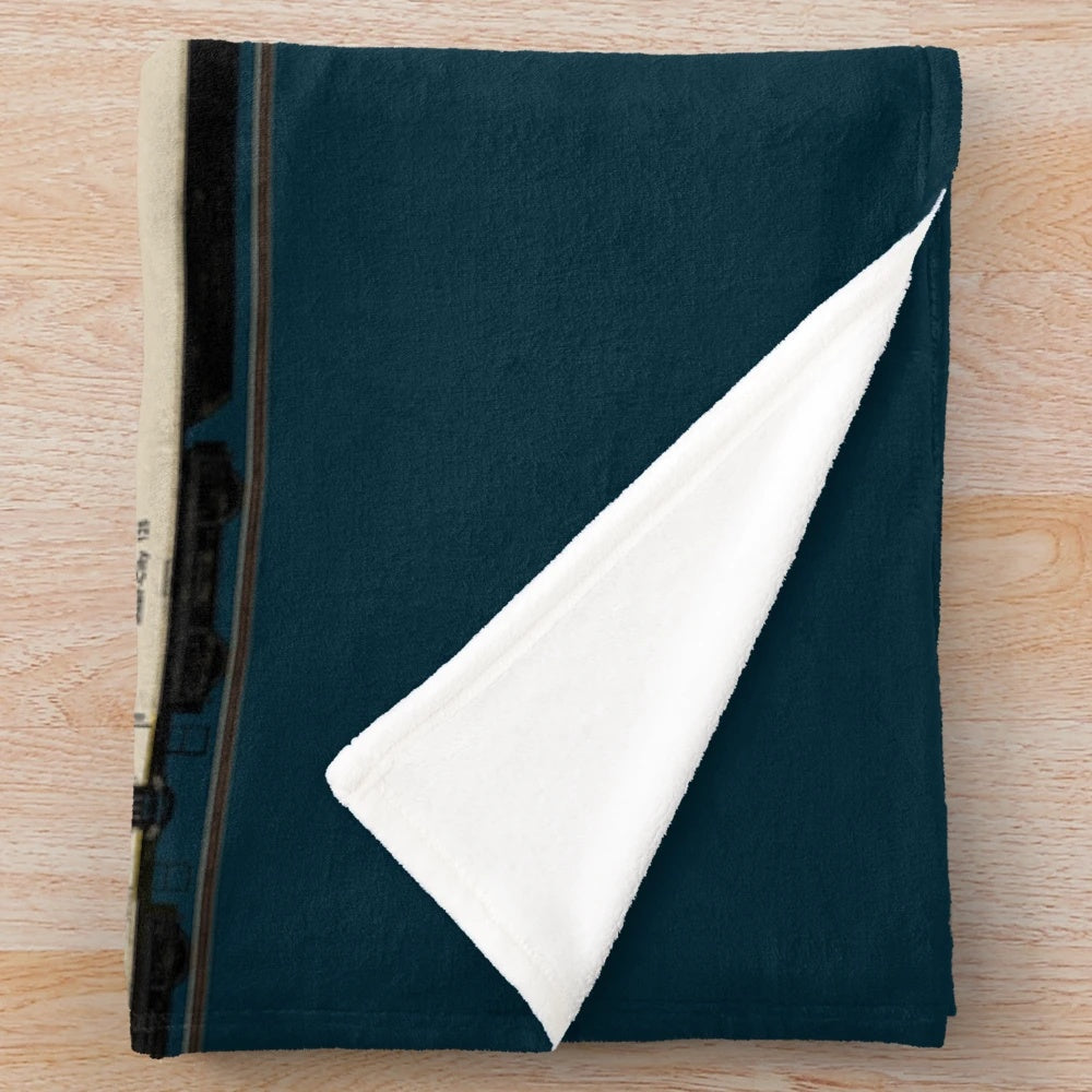 Weathered Intercity Locomotive Plush Blanket