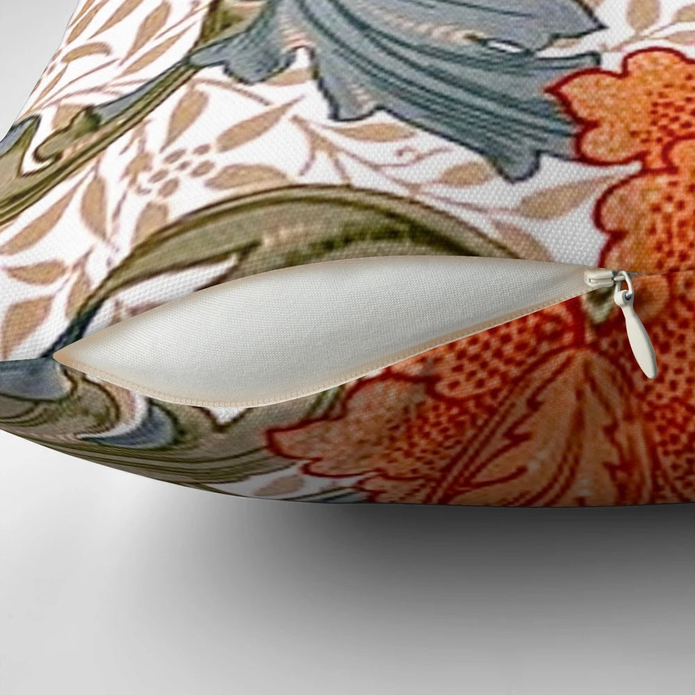 Decorative vintage-style William Morris floral pattern pillow
