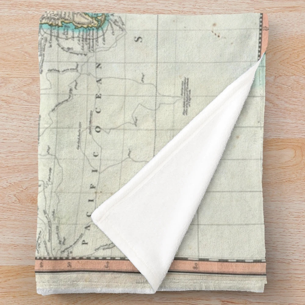 Vintage World Map (1801) Plush Blanket