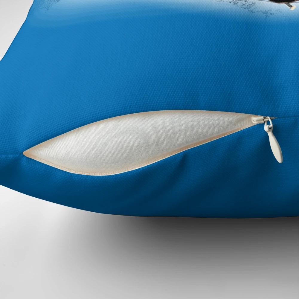 Vintage World War II aircraft pillow featuring the Lancaster bomber and Spitfire fighter