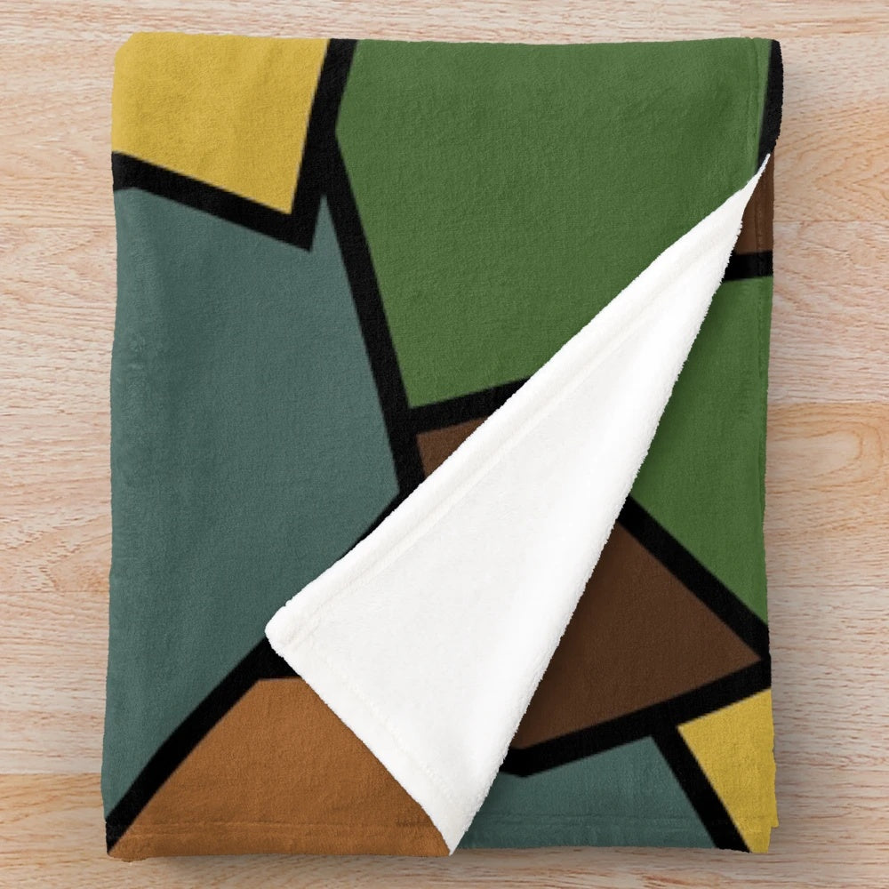 Vintage WW1 German Camouflage Inspired Plush Blanket