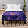 Violet lace floral plush blanket