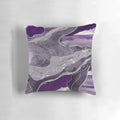 Dark violet marble agate decorative pillow with a glittery, abstract design